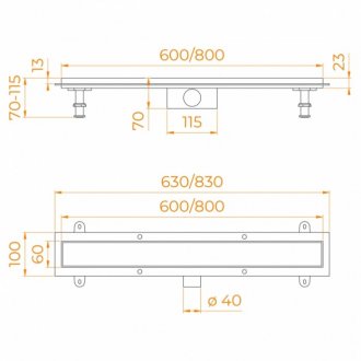 Душевой лоток RGW SDR-34-60