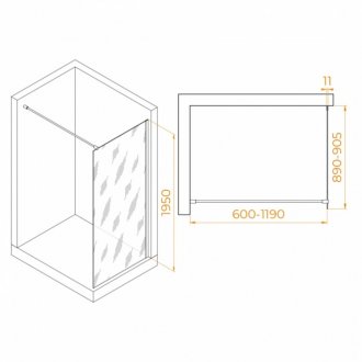 Душевая перегородка RGW Walk In WA-002B 90 тонированная