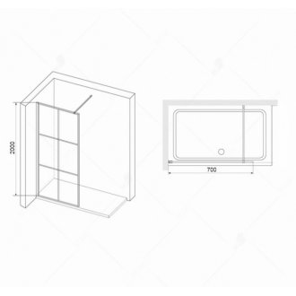 Душевая перегородка RGW Walk In WA-011 B 70 см