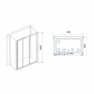 Душевой уголок RGW Classic CL-40 P (CL-11+2Z-050-1) 90x80