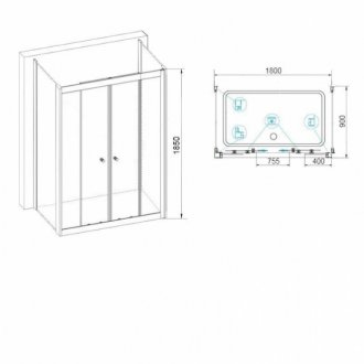 Душевой уголок RGW Classic CL-43 P (CL-10+2Z-050-1) 180x90