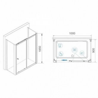 Душевой уголок RGW Classic CL-45 P (CL-12+2Z-050-1) 100x90