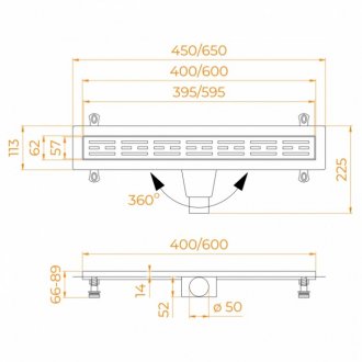 Душевой лоток RGW Drain Leo-30Gb-60