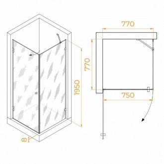 Душевой уголок RGW Hotel HO-034 80x80