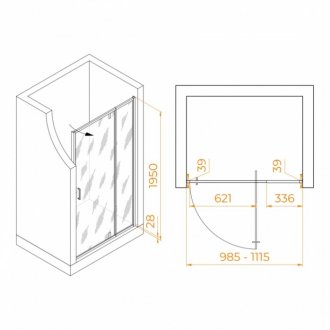 Душевая дверь RGW Passage PA-008B 100-110 см