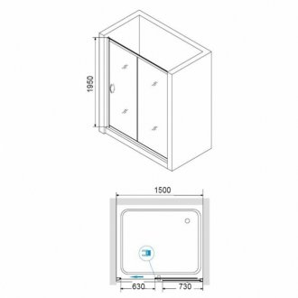 Душевая дверь RGW Passage РА-016 150 прозрачная