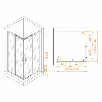 Душевой уголок RGW Passage PA-030B 90x90