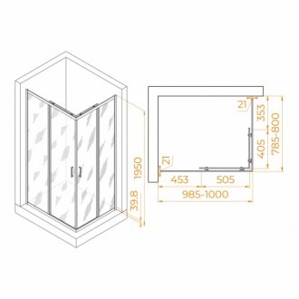 Душевой уголок RGW Passage PA-040 100x80 прозрачный