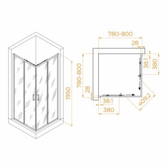 Душевой уголок RGW Passage PA-39B 80x80