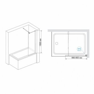 Шторка на ванну RGW Screens SC-051 90 см