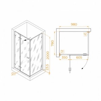 Душевой уголок RGW Stilvoll SV-040 100x80 прозрачный