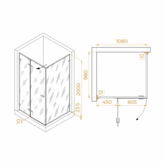 Душевой уголок RGW Stilvoll SV-040B 110x100 прозрачный