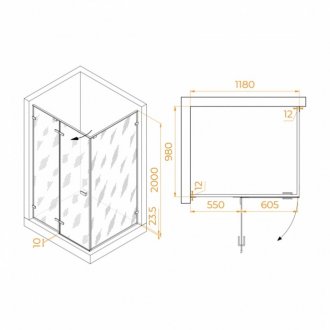 Душевой уголок RGW Stilvoll SV-040Gr 120x100 прозрачный