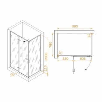 Душевой уголок RGW Stilvoll SV-040Gr 120x80 матовый