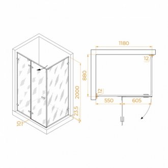 Душевой уголок RGW Stilvoll SV-040Gr 120x90 прозрачный