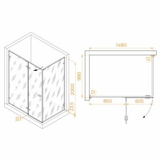 Душевой уголок RGW Stilvoll SV-040B 150x100 прозрачный