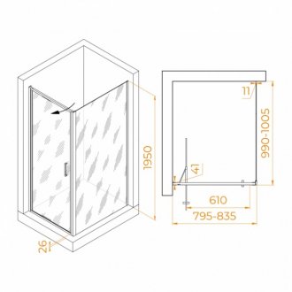 Душевой уголок RGW Stilvoll SV-145B 80x100