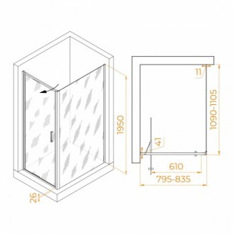 Душевой уголок RGW Stilvoll SV-145B 80x110