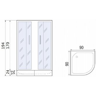 Душевой уголок River Don 90/24 MT с поддоном