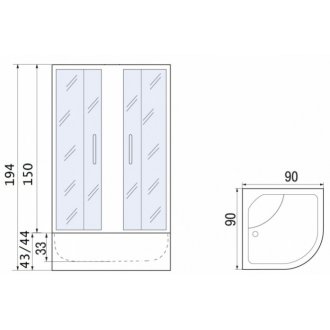 Душевой уголок River Don 90/44 MT с поддоном