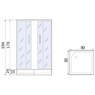 Душевой уголок River Morava 90/24 MT с поддоном