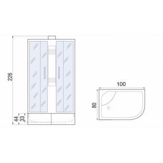 Душевая кабина River Nara Б/К XL 100/80/44 MT R