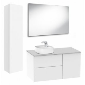 Мебель для ванной с накладной раковиной Roca Beyond 100+45,5 белый глянец