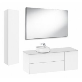 Мебель для ванной с накладной раковиной Roca Beyond 140+45,5 белый глянец