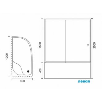 Душевой уголок Royal Bath RB8120BK-T 120x80