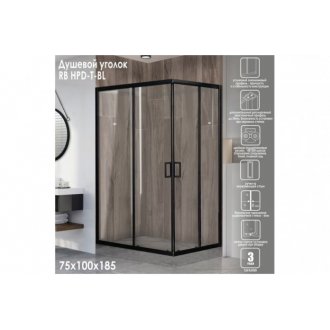 Душевой уголок Royal Bath RB1075HPD-T-BL 75x100