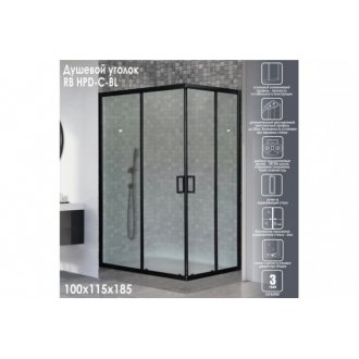 Душевой уголок Royal Bath RB11510HPD-C-BL 100x115