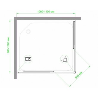 Душевой уголок Royal Bath RB1110HPD-T-BL 110x100