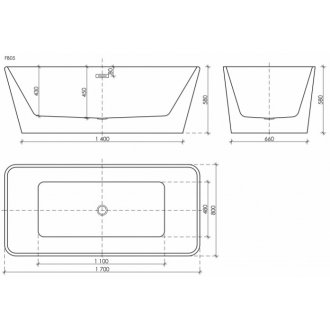 Ванна акриловая Sancos Dama 170x80