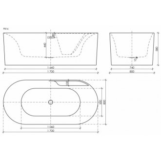 Ванна акриловая Sancos Omega 170x80