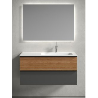 Мебель для ванной Sancos Delta 100 дуб красный/графит правосторонняя