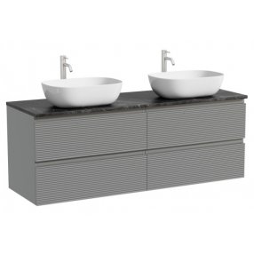 Тумба с раковинами и столешницей Sancos Folk 140 серая TT140A1X