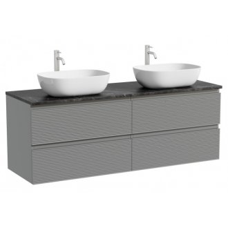 Тумба с раковинами и столешницей Sancos Folk 140 серая TT140A1X