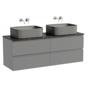 Тумба с раковинами и столешницей Sancos Folk 140 серая TT140A1