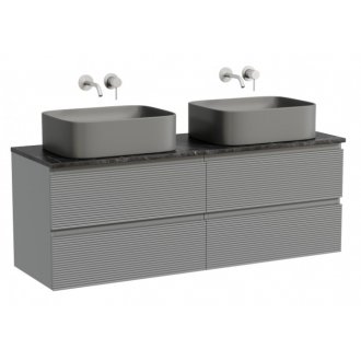 Тумба с раковинами и столешницей Sancos Folk 140 серая TT140A1