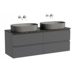 Тумба с раковинами и столешницей Sancos Folk 140 темно-серая TT140A1