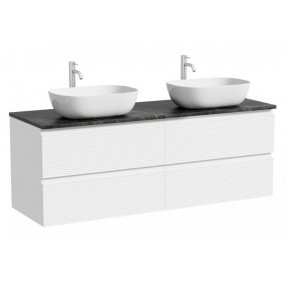 Тумба с раковинами и столешницей Sancos Folk 140 белая TT140A1X