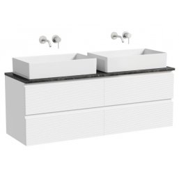 Тумба с раковинами и столешницей Sancos Folk 140 белая TT140A1