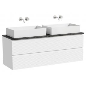 Тумба с раковинами и столешницей Sancos Folk 140 белая TT140A1