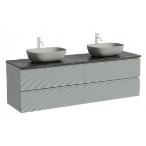 Тумба с раковинами и столешницей Sancos Folk 160 серая TT160A1X