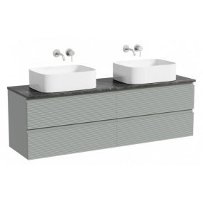 Тумба с раковинами и столешницей Sancos Folk 160 серая TT160A1