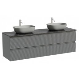 Тумба с раковинами и столешницей Sancos Folk 160 темно-серая TT160A1X