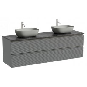 Тумба с раковинами и столешницей Sancos Folk 160 темно-серая TT160A1X