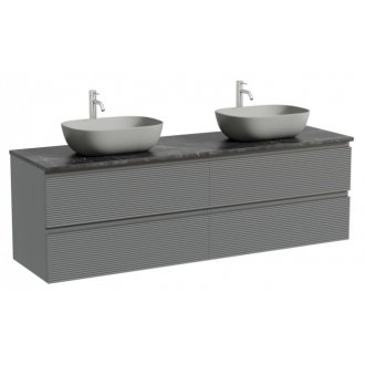 Тумба с раковинами и столешницей Sancos Folk 160 темно-серая TT160A1X