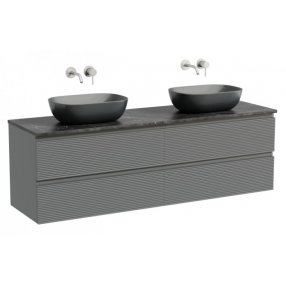 Тумба с раковинами и столешницей Sancos Folk 160 темно-серая TT160A1