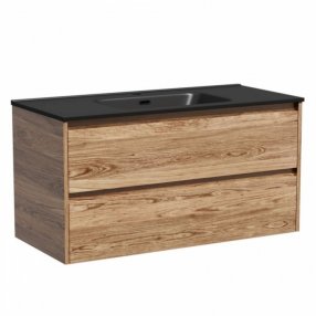 Тумба с раковиной Sancos Libra 100 дуб чарльстон Black